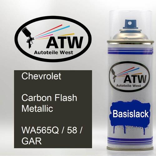 Chevrolet, Carbon Flash Metallic, WA565Q / 58 / GAR: 400ml Sprühdose, von ATW Autoteile West.